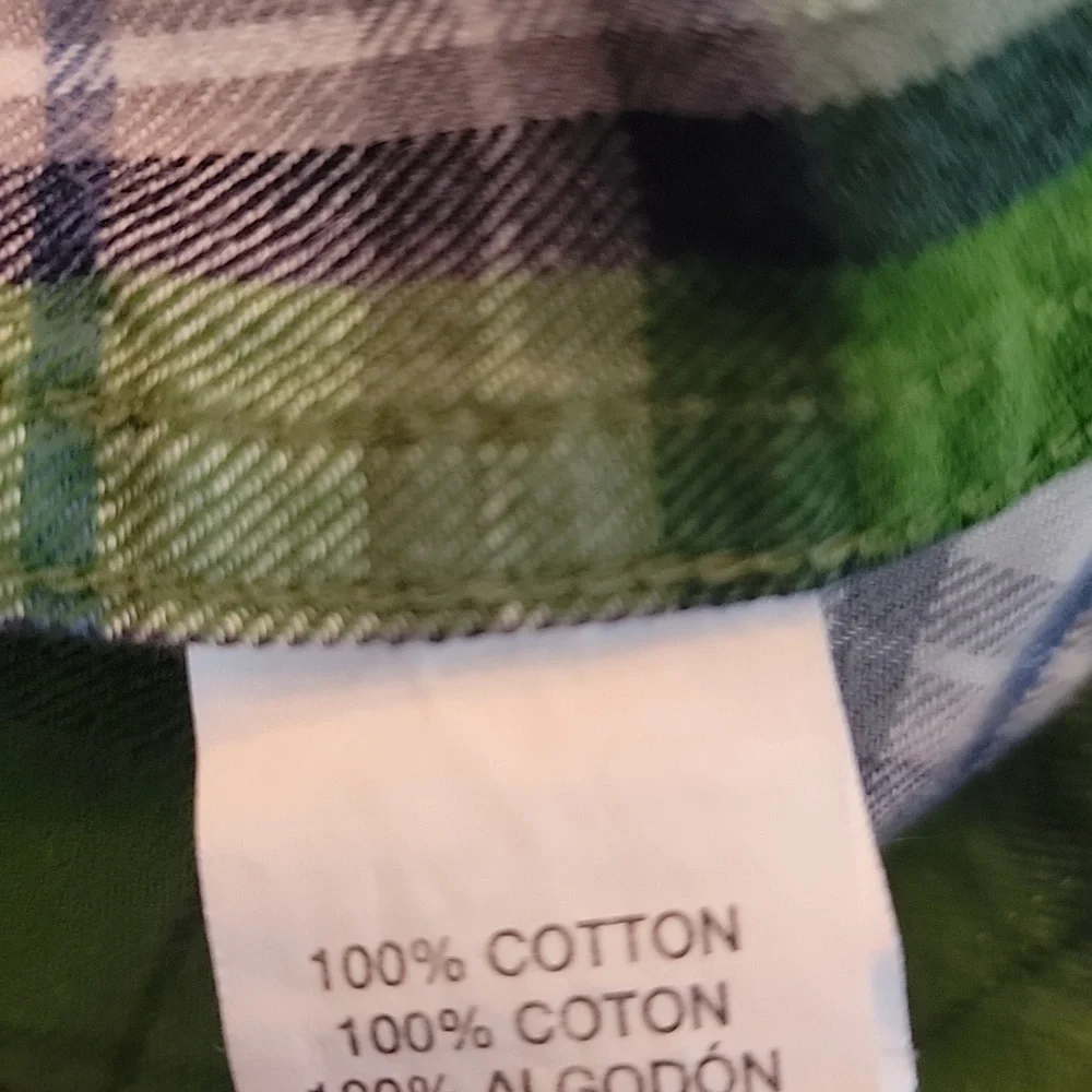 THE CHILDREN'S PLACE **3‎ for $20 item** Green Plaid Flannel Button Down Shirt S